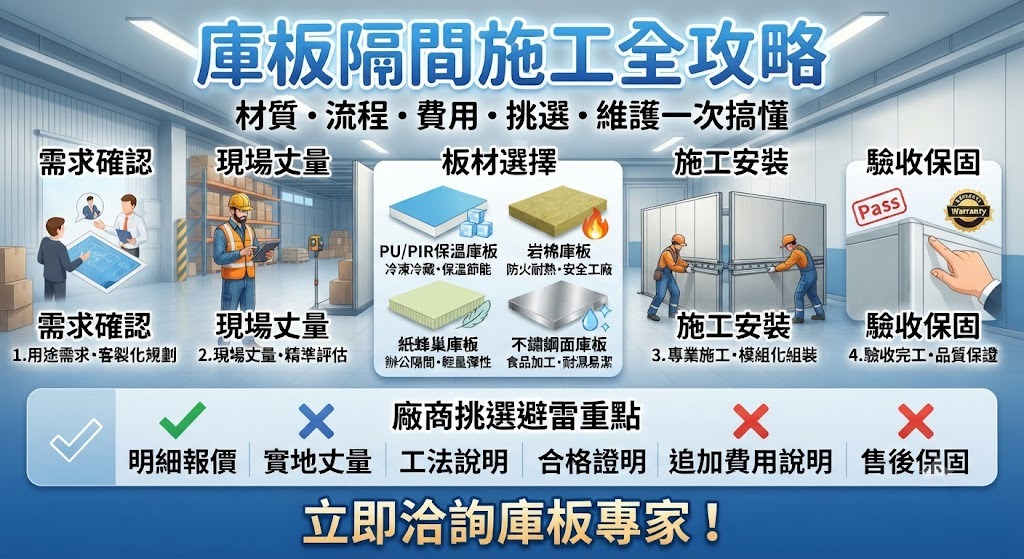 庫板隔間怎麼做?材質選擇、施工流程、費用因素與廠商挑選指南